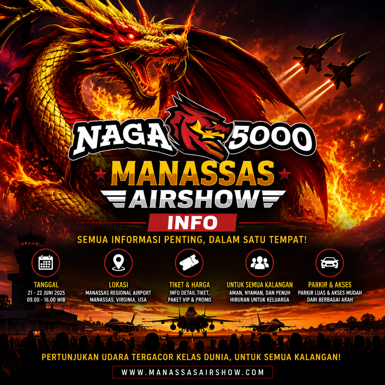 NAGA5000 x ManassasAirshow Info | Informasi Lengkap Festival Pertunjukan Udara Kelas Dunia